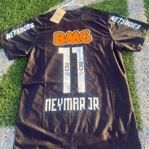 Santos 11/12 Neymar Jr #11 Retro Style Black Jersey
